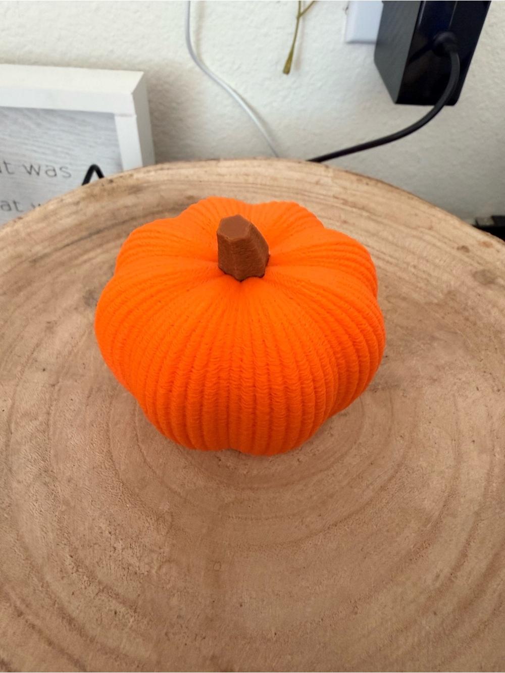 Decorative Orange Fabric Pumpkin Accent - Unbranded